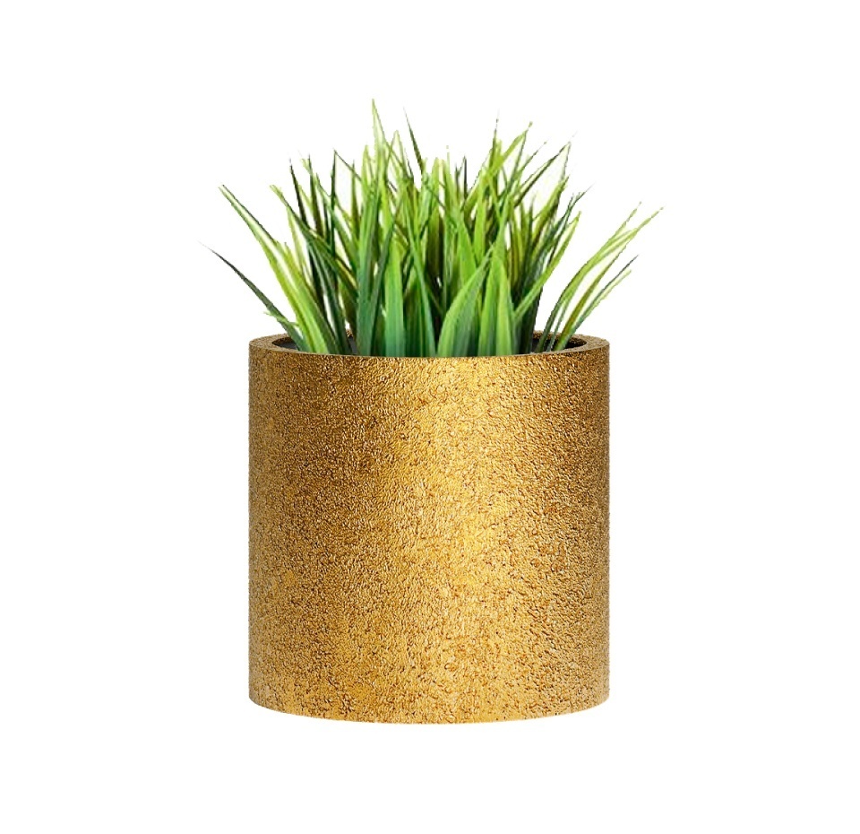 Кашпо CONCRETIKA CYLINDER RICH GOLD D20H20