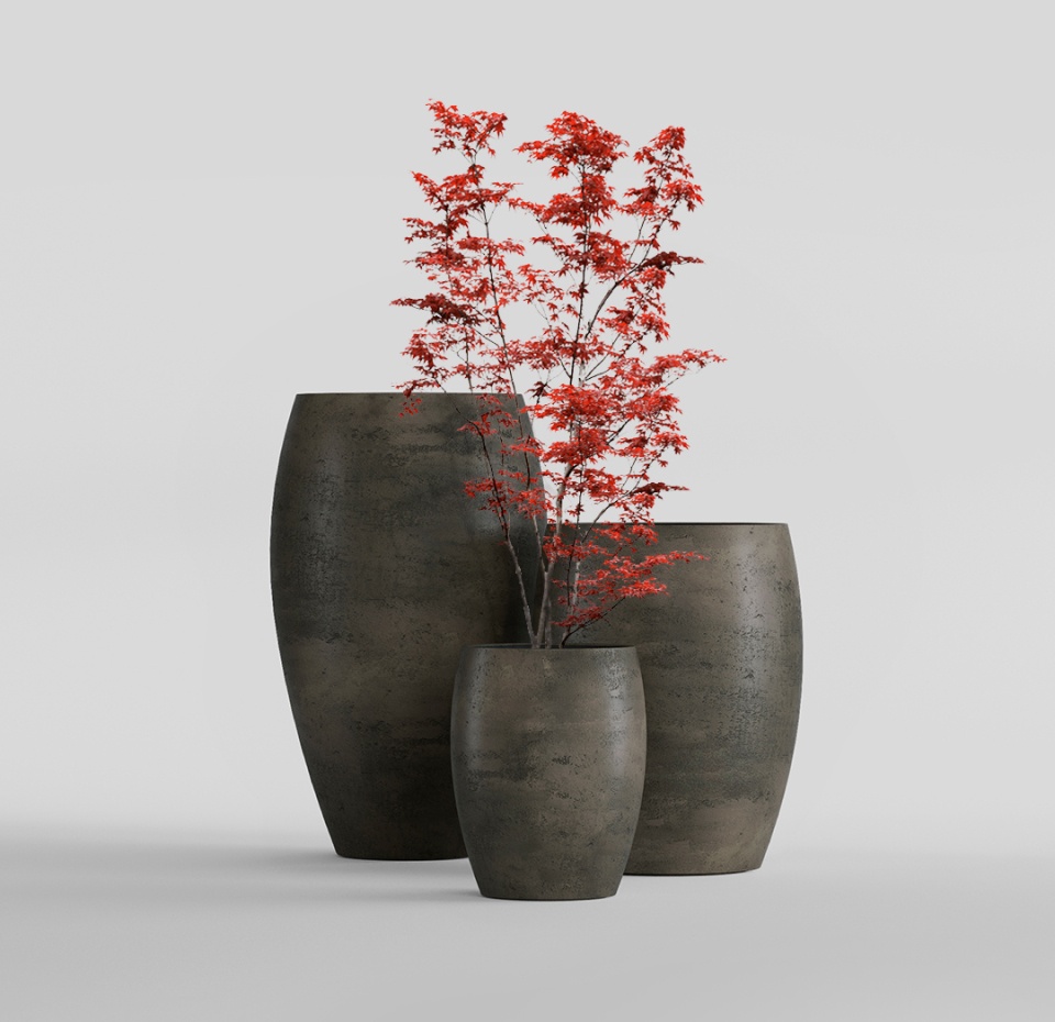 Кашпо CONCRETIKA OVAL BREZENT GREY D30H41