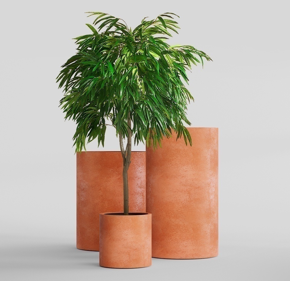 Кашпо CONCRETIKA CYLINDER RED CLAY D20H20