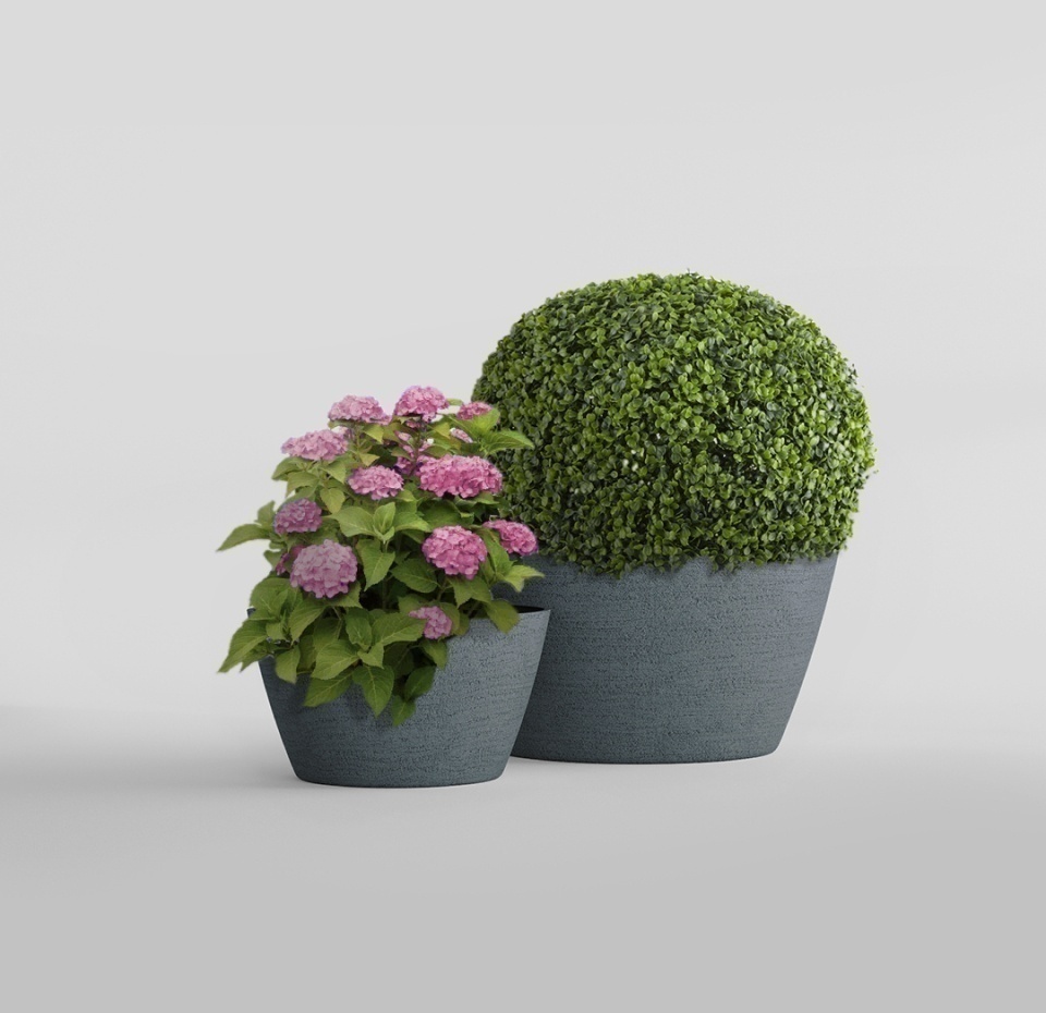 Кашпо CONCRETIKA BOWL EROSIA GREY D80H45