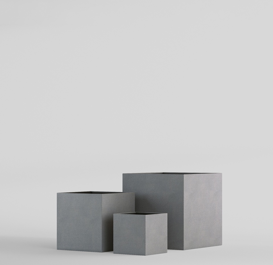 Кашпо CONCRETIKA CUBE LONDON GREY 60x60x60