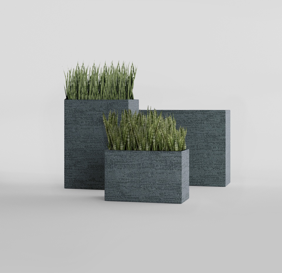 Кашпо CONCRETIKA DIVIDER EROSIA GREY 60x35x80