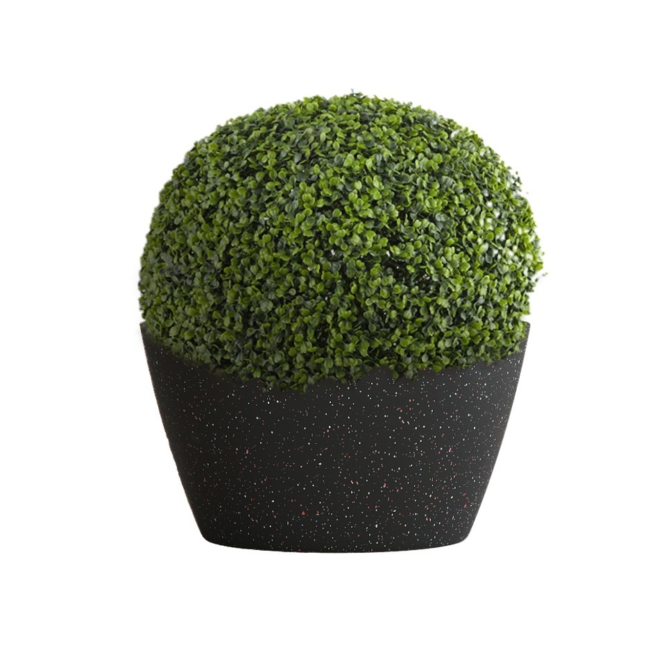 Кашпо CONCRETIKA BOWL EGG BLACK D65H36