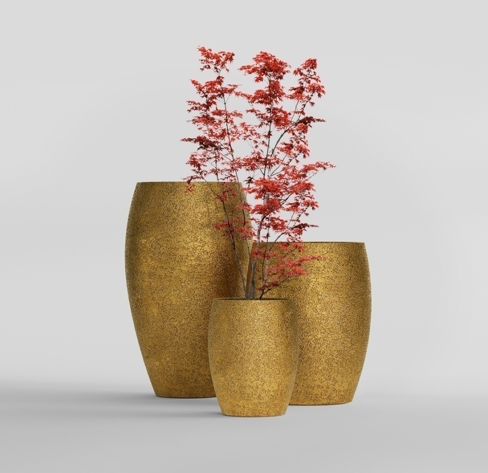 Кашпо CONCRETIKA OVAL RICH GOLD D41H82