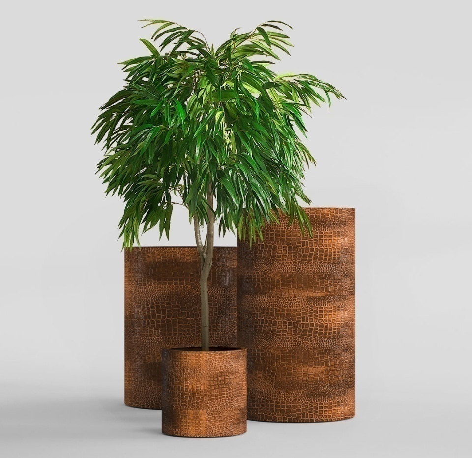 Кашпо CONCRETIKA CYLINDER CAYMAN BROWN D30H90