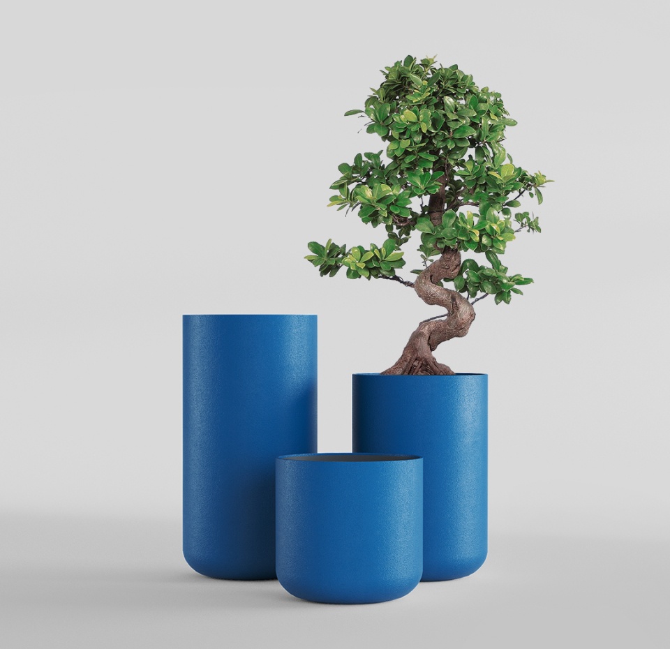 Кашпо CONCRETIKA TOPPER DARK BLUE D40H60