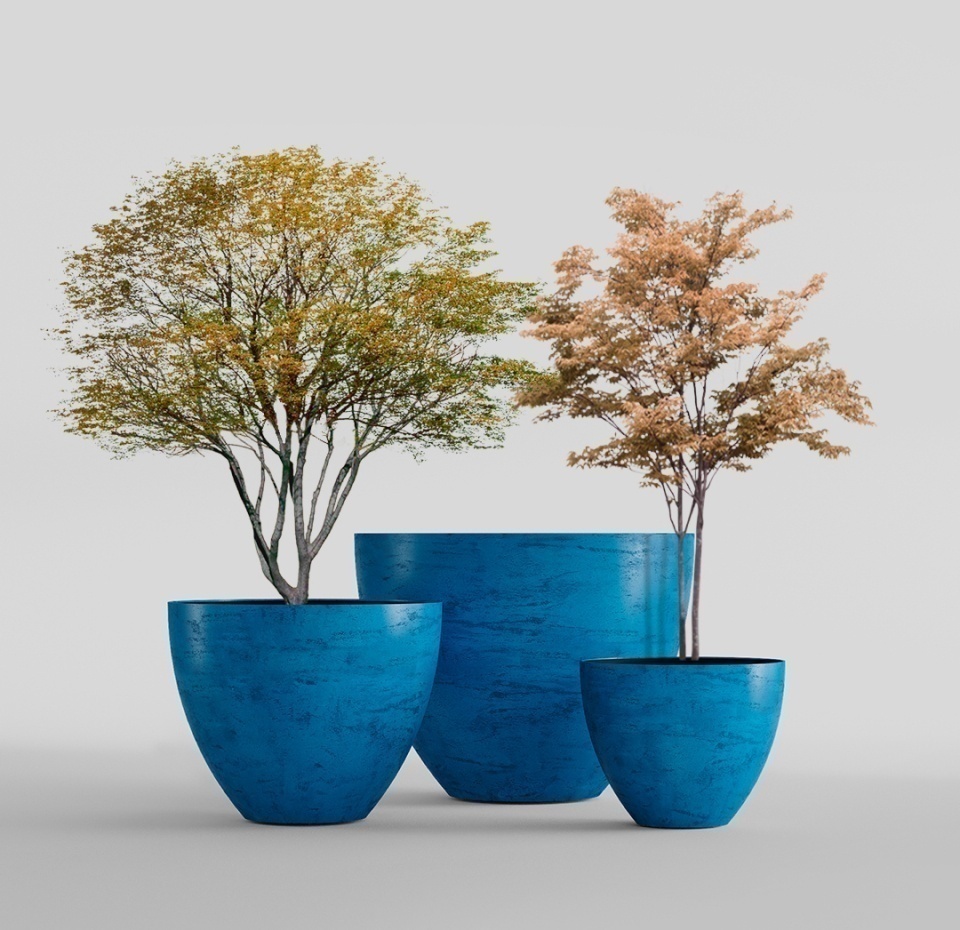 Кашпо CONCRETIKA UPON COBALT BLUE D75H65