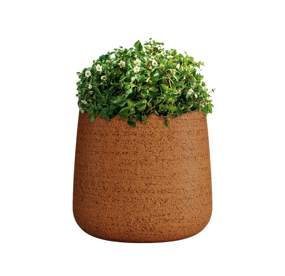 Кашпо CONCRETIKA CONE EROSIA OCHRE D32H36