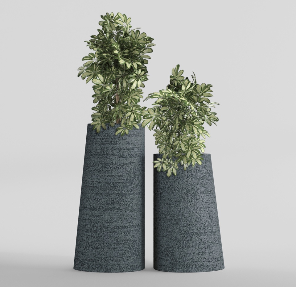 Кашпо CONCRETIKA DUET EROSIA GREY D41H104