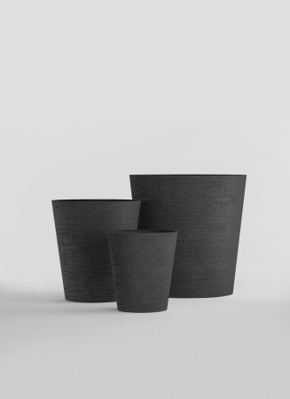 Кашпо CONCRETIKA CRATER EROSIA BLACK D50H40