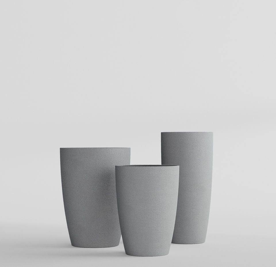 Кашпо CONCRETIKA CONUS LONDON GREY D30H55