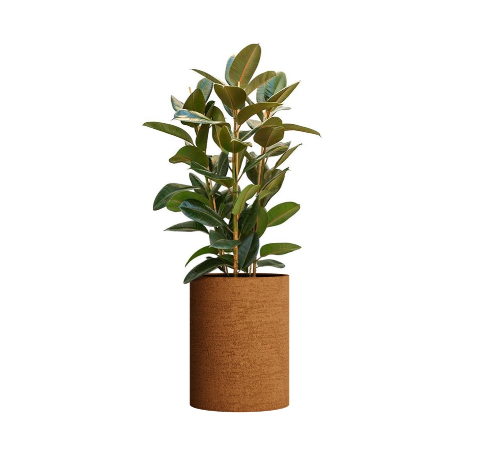 Кашпо CONCRETIKA CYLINDER EROSIA OCHRE D50H65