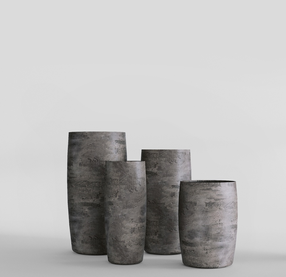 Кашпо CONCRETIKA CIGAR CONCRETE GREY DARK D27H70