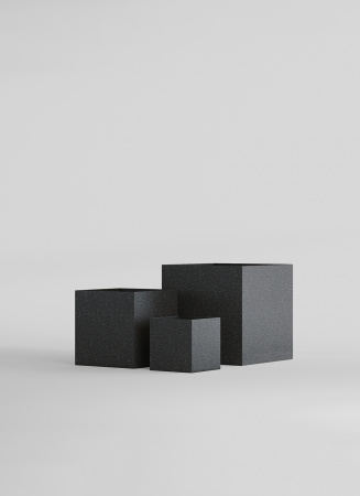 Кашпо CONCRETIKA CUBE EGG BLACK 100x100x100