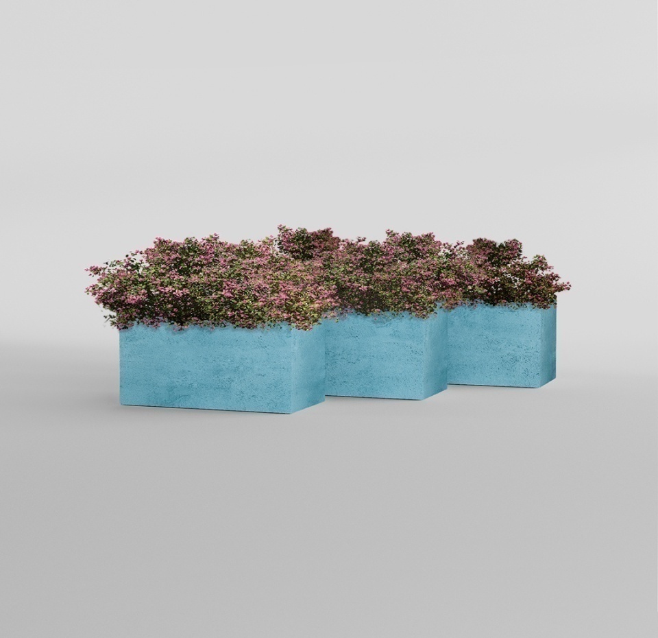 Кашпо CONCRETIKA BALCONY BLUE SKY 60x20x15