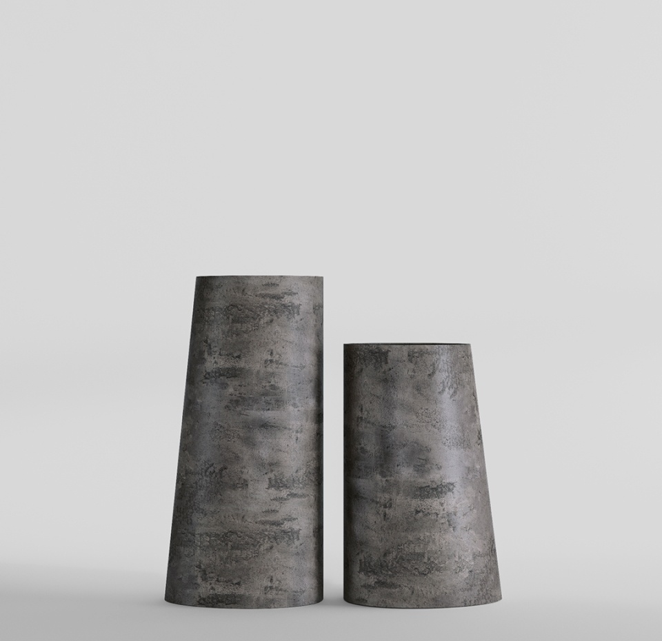 Кашпо CONCRETIKA DUET CONCRETE GREY DARK D41H104