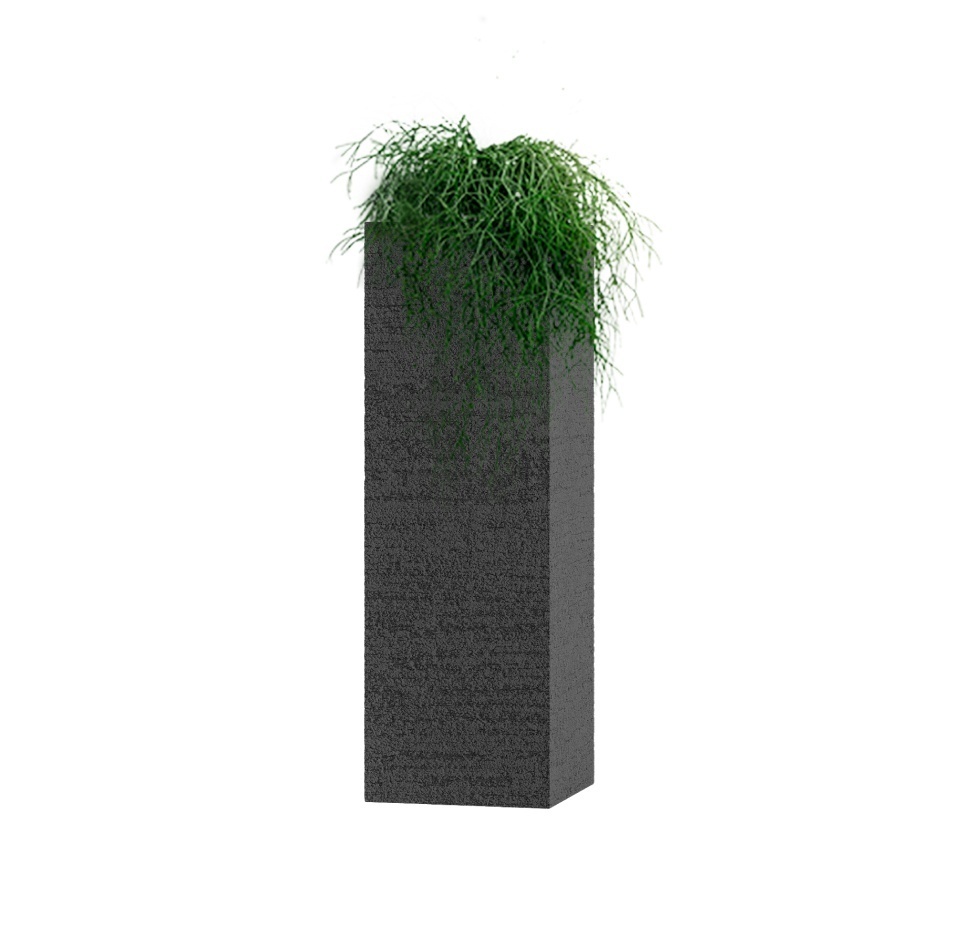 Кашпо CONCRETIKA COLONNA EROSIA BLACK 30x30x90