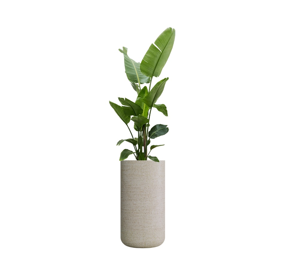 Кашпо CONCRETIKA TOPPER EROSIA YELLOW D40H90