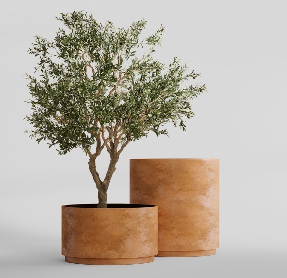 Кашпо CONCRETIKA CYLINDER XL CLASSIC CLAY D100H105