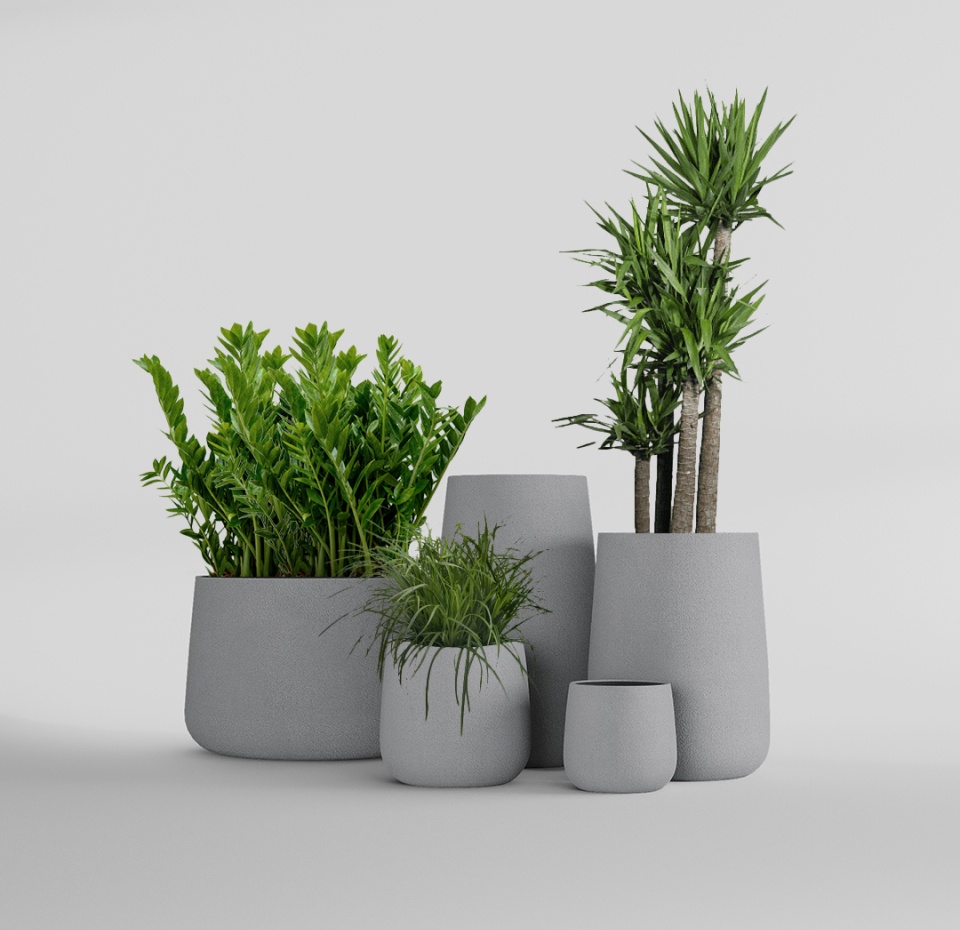 Кашпо CONCRETIKA CONE LONDON GREY D36H75