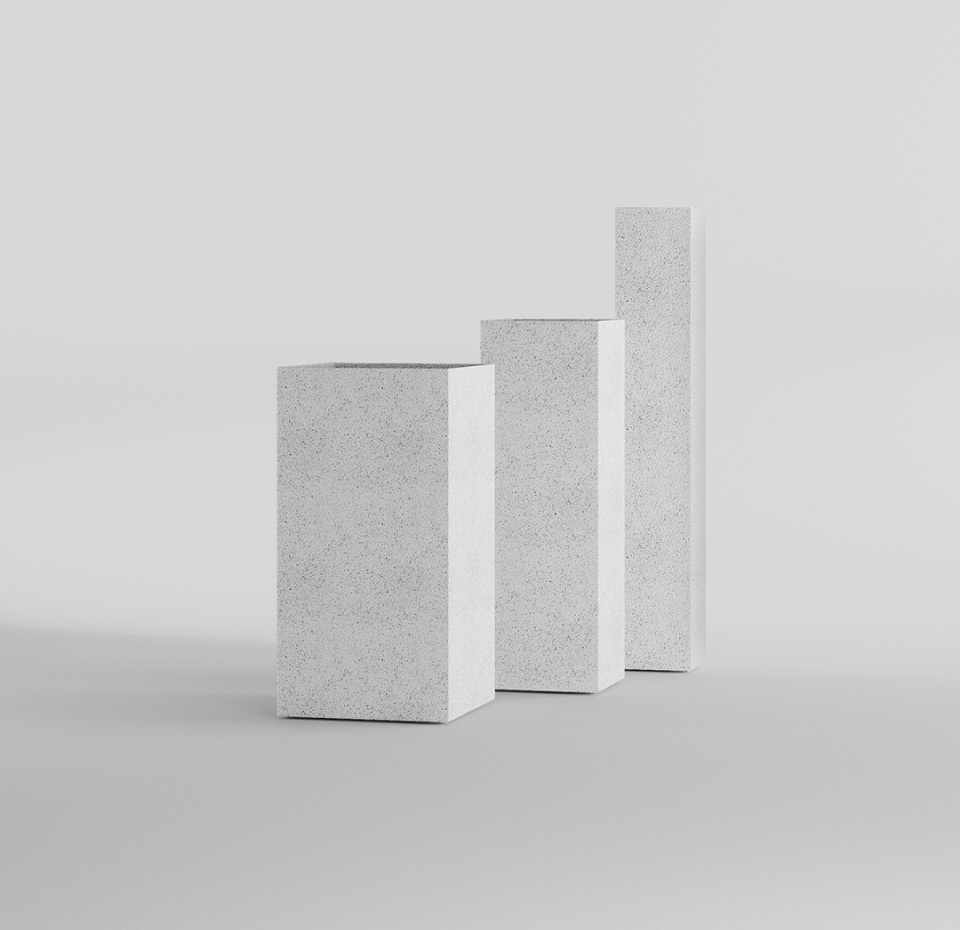 Кашпо CONCRETIKA COLONNA EGG WHITE 30x30x90