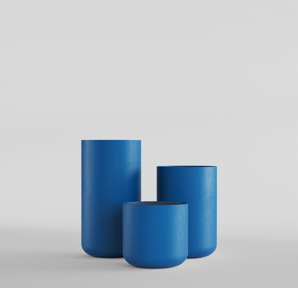 Кашпо CONCRETIKA TOPPER DARK BLUE D40H60