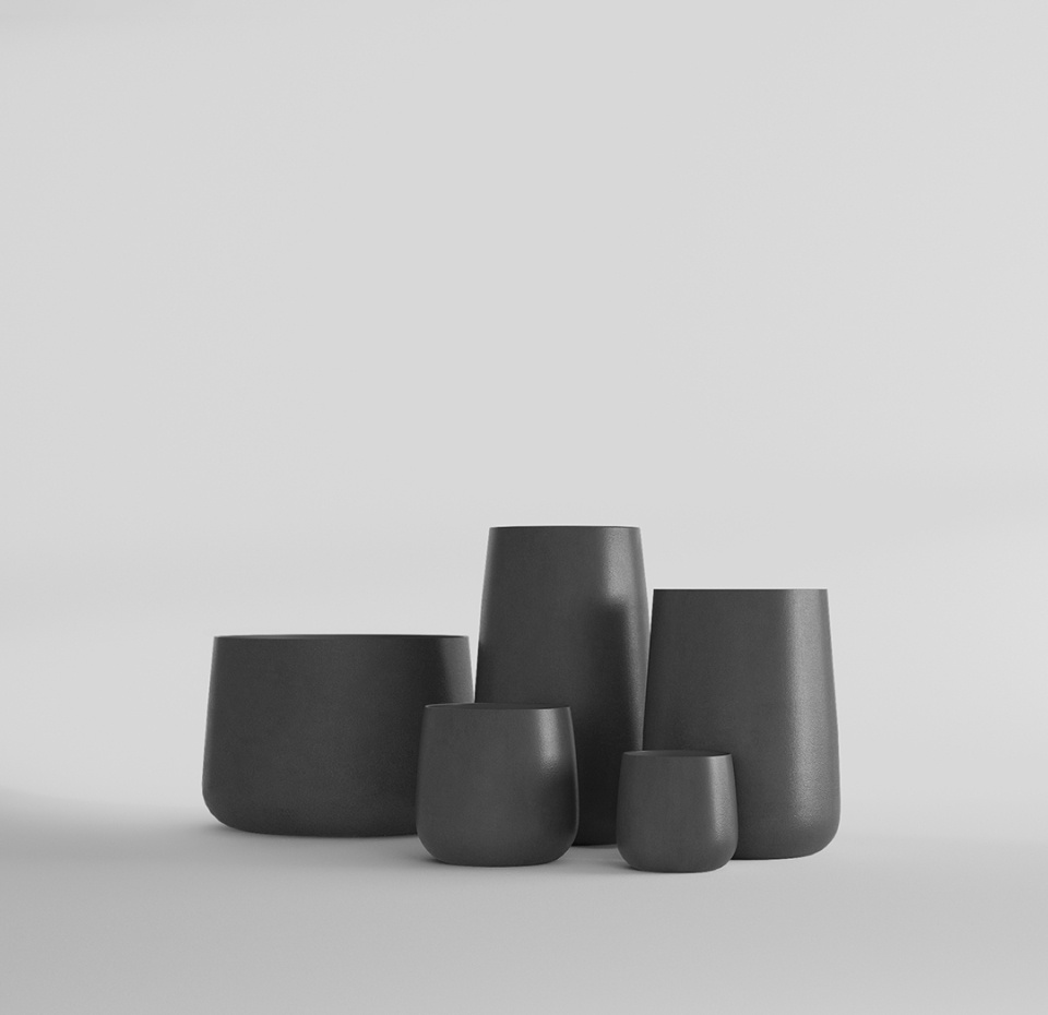 Кашпо CONCRETIKA CONE NERO D60H42