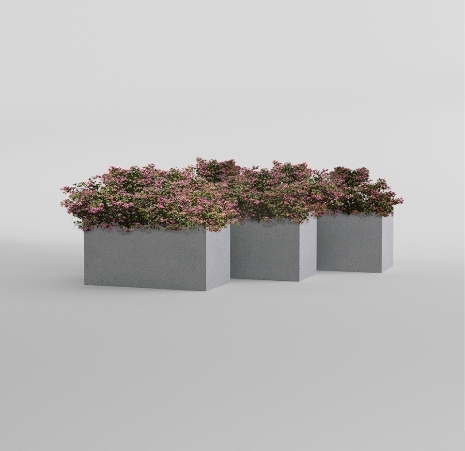 Кашпо CONCRETIKA BALCONY LONDON GREY 40x20x15