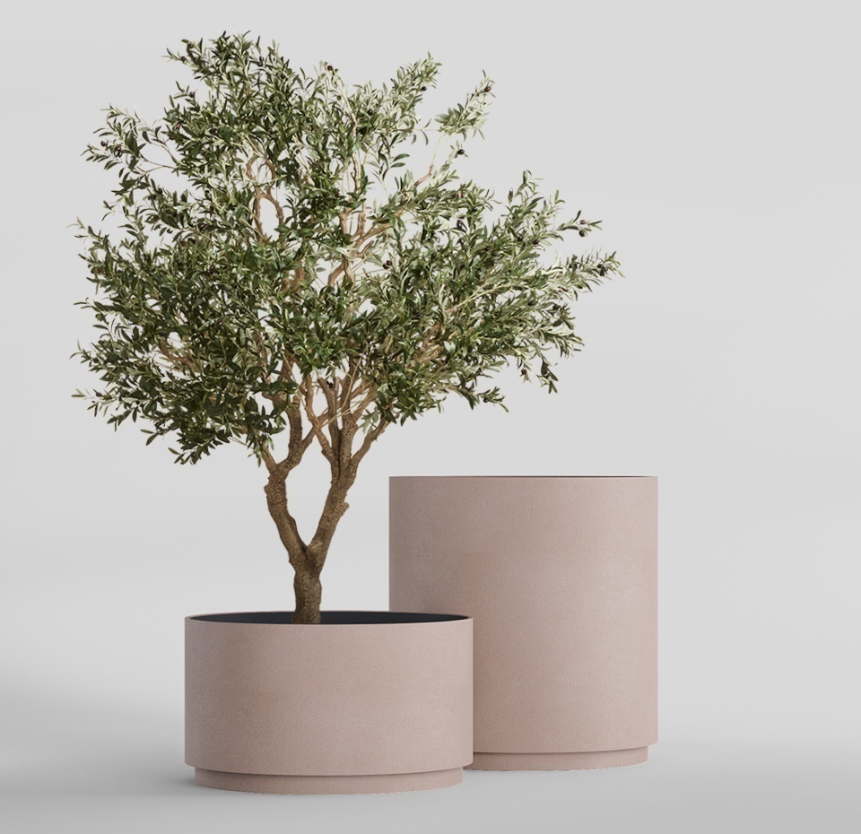 Кашпо CONCRETIKA CYLINDER XL COCOA D80H85