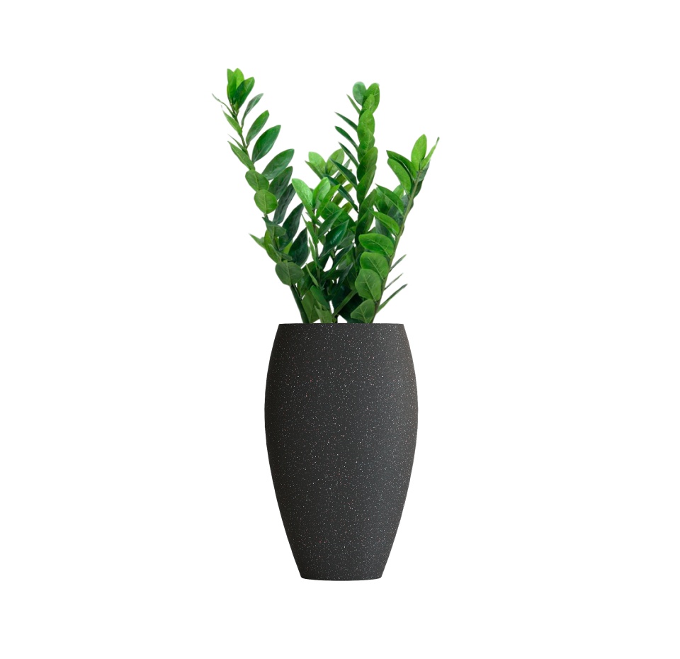 Кашпо CONCRETIKA OVAL EGG BLACK D41H82