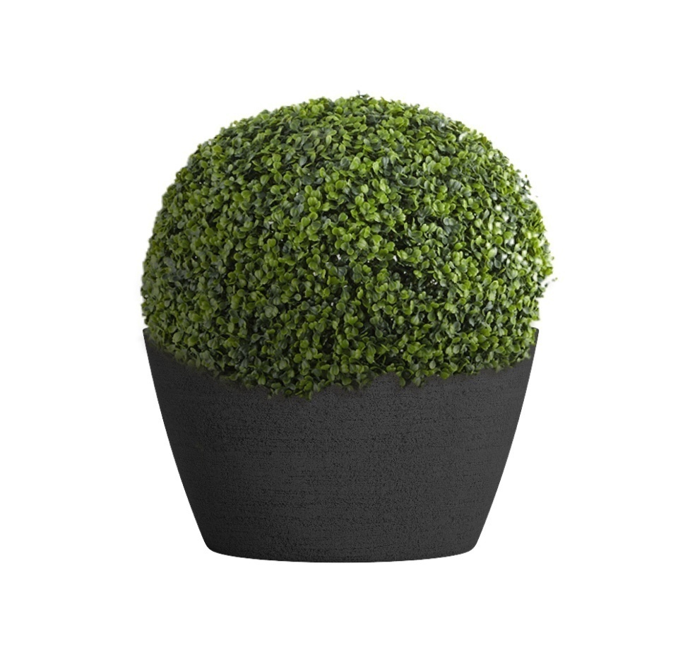 Кашпо CONCRETIKA BOWL EROSIA BLACK D65H36