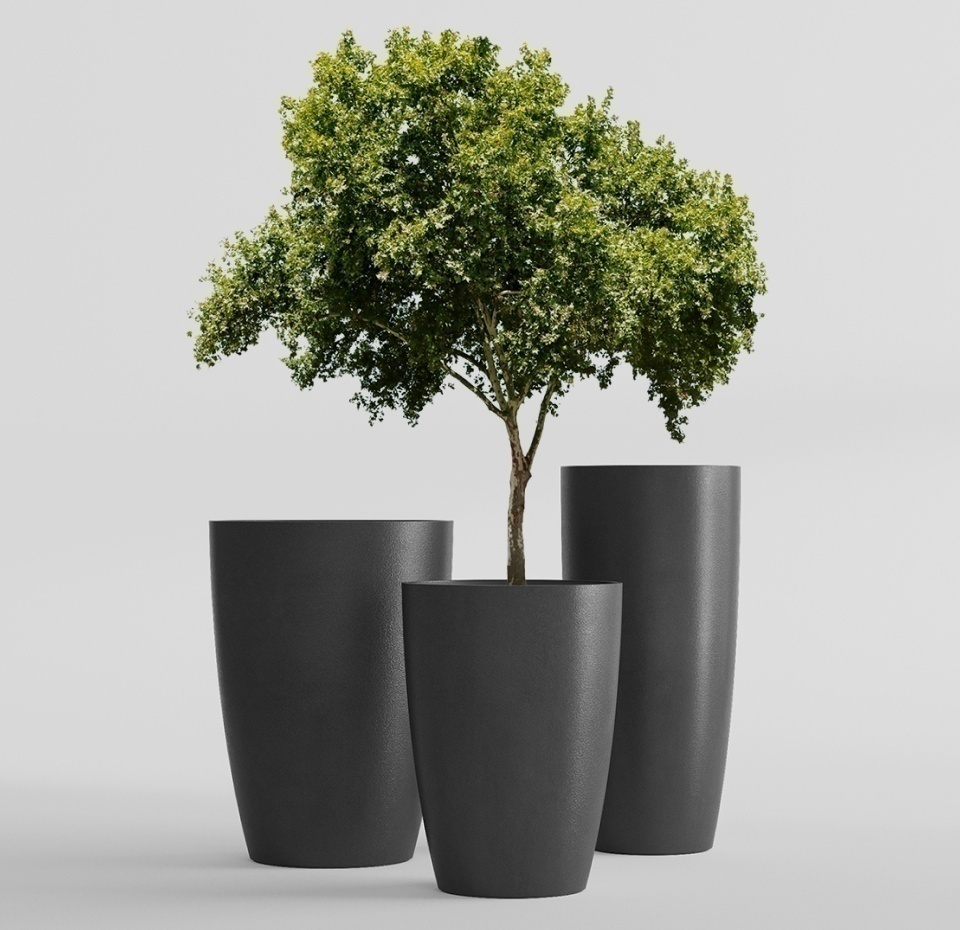 Кашпо CONCRETIKA CONUS NERO D60H130