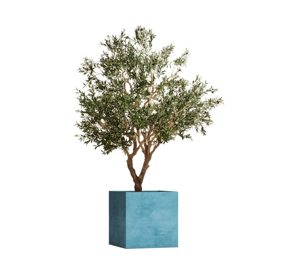 Кашпо CONCRETIKA CUBE BLUE SKY 50x50x50