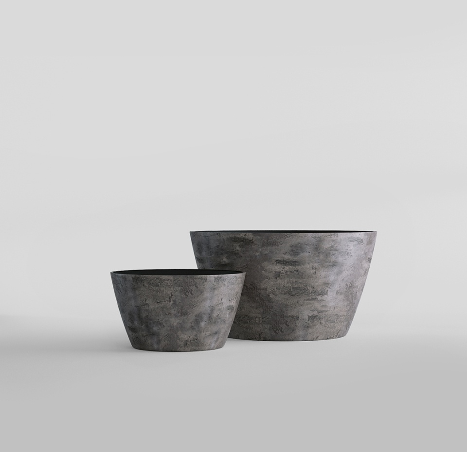 Кашпо CONCRETIKA BOWL CONCRETE GREY DARK D65H36