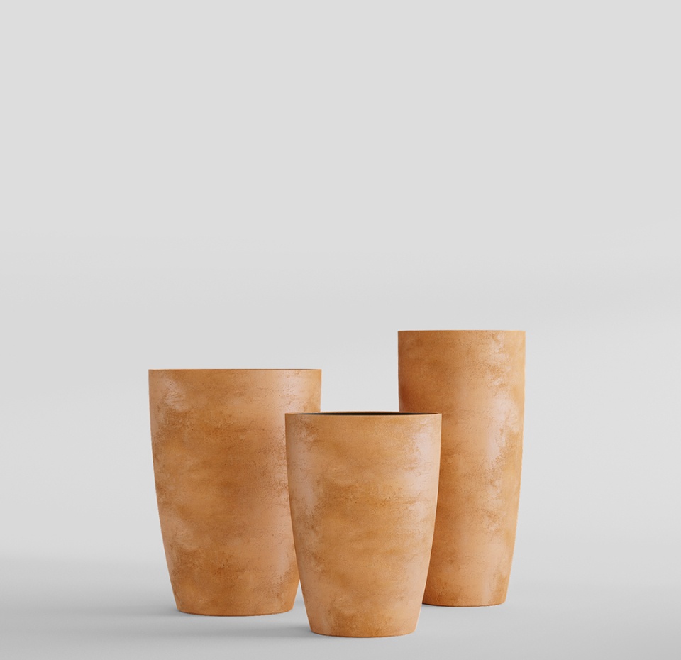 Кашпо CONCRETIKA CONUS CLASSIC CLAY D30H55