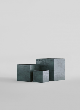 Кашпо CONCRETIKA CUBE OCEAN GREEN 90x90x90