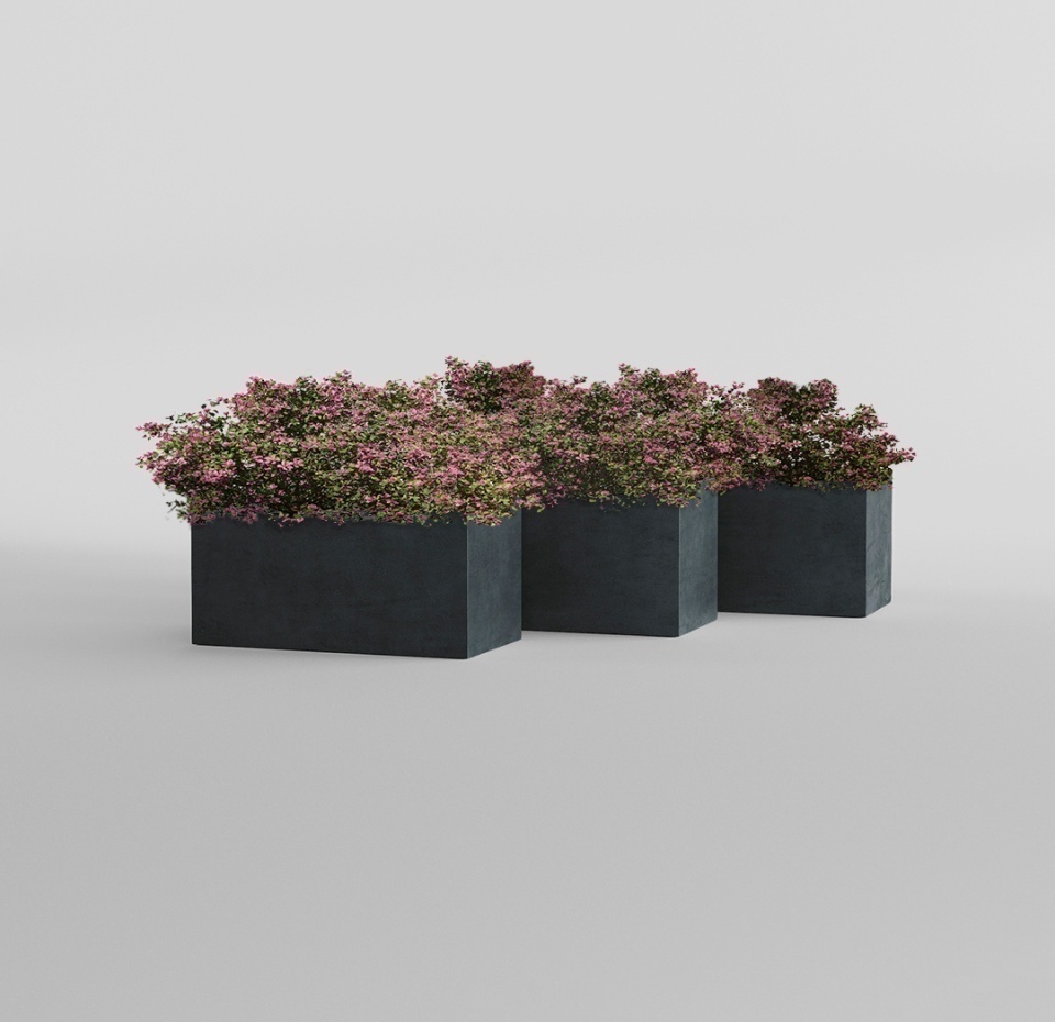 Кашпо CONCRETIKA BALCONY ANTHRACITE 40x20x15