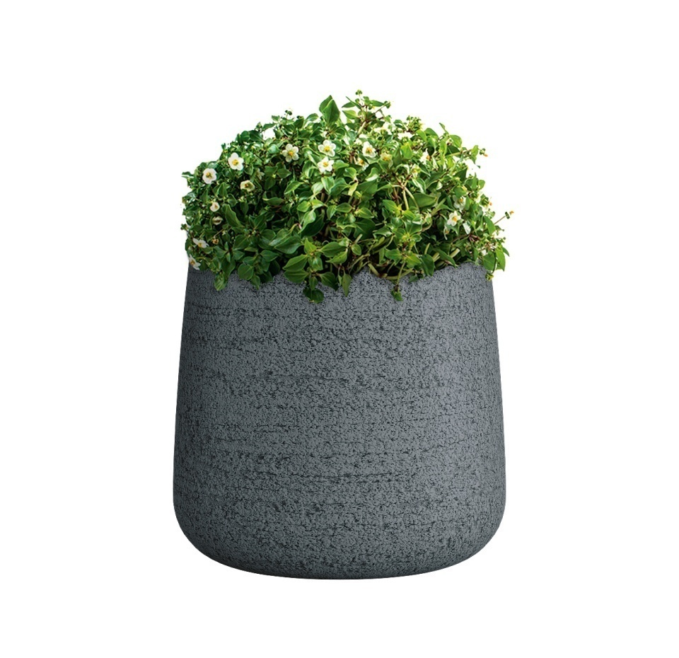 Кашпо CONCRETIKA CONE EROSIA GREY D32H36