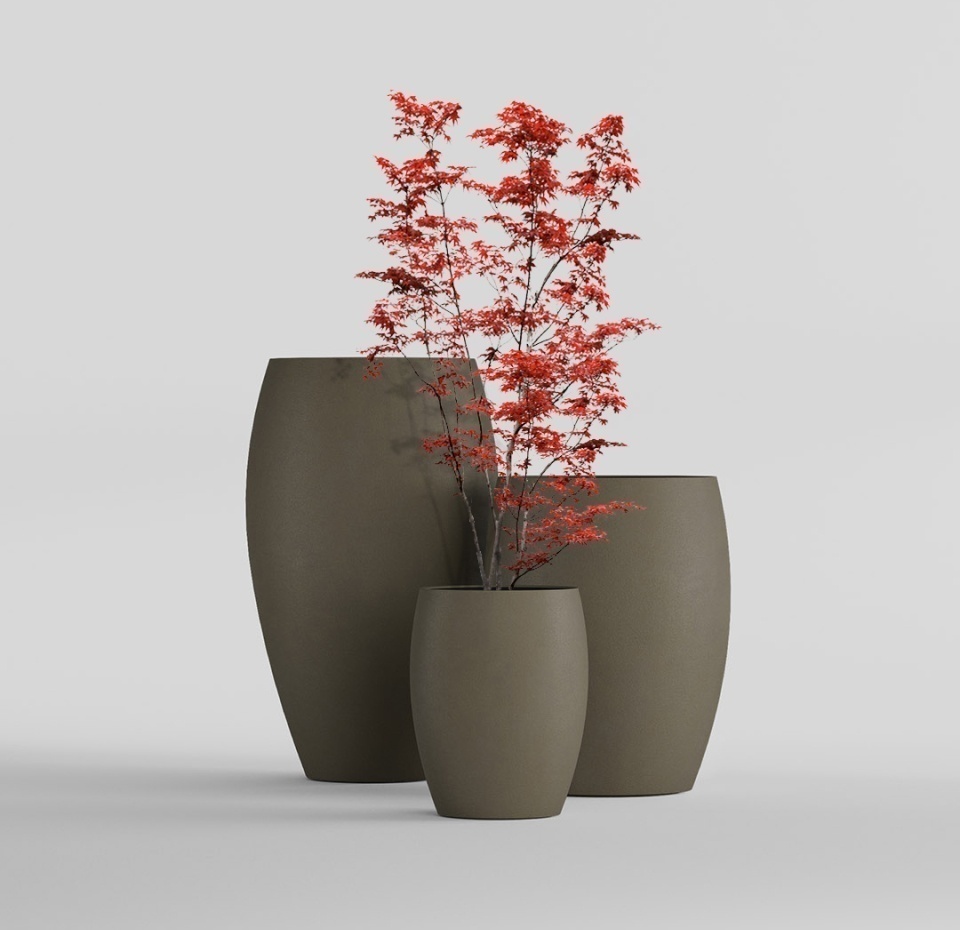 Кашпо CONCRETIKA OVAL OLIVE D60H88