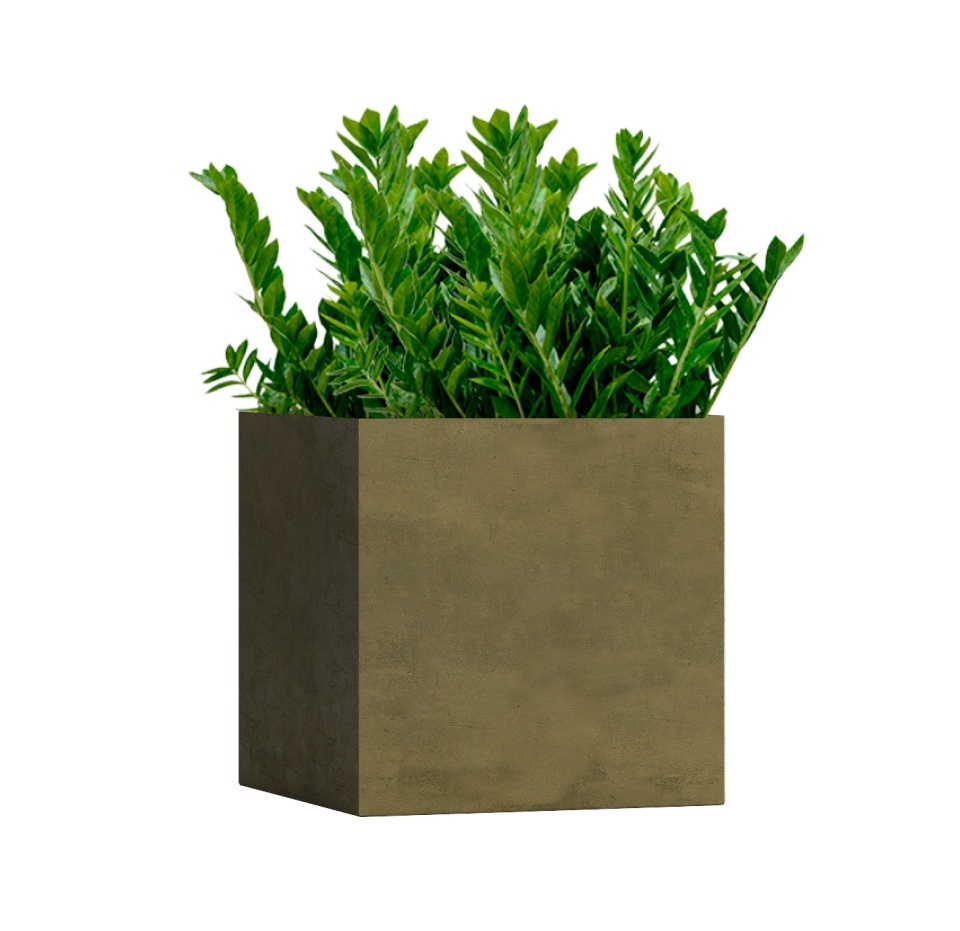 Кашпо CONCRETIKA CUBE AVOCADO 60x60x60