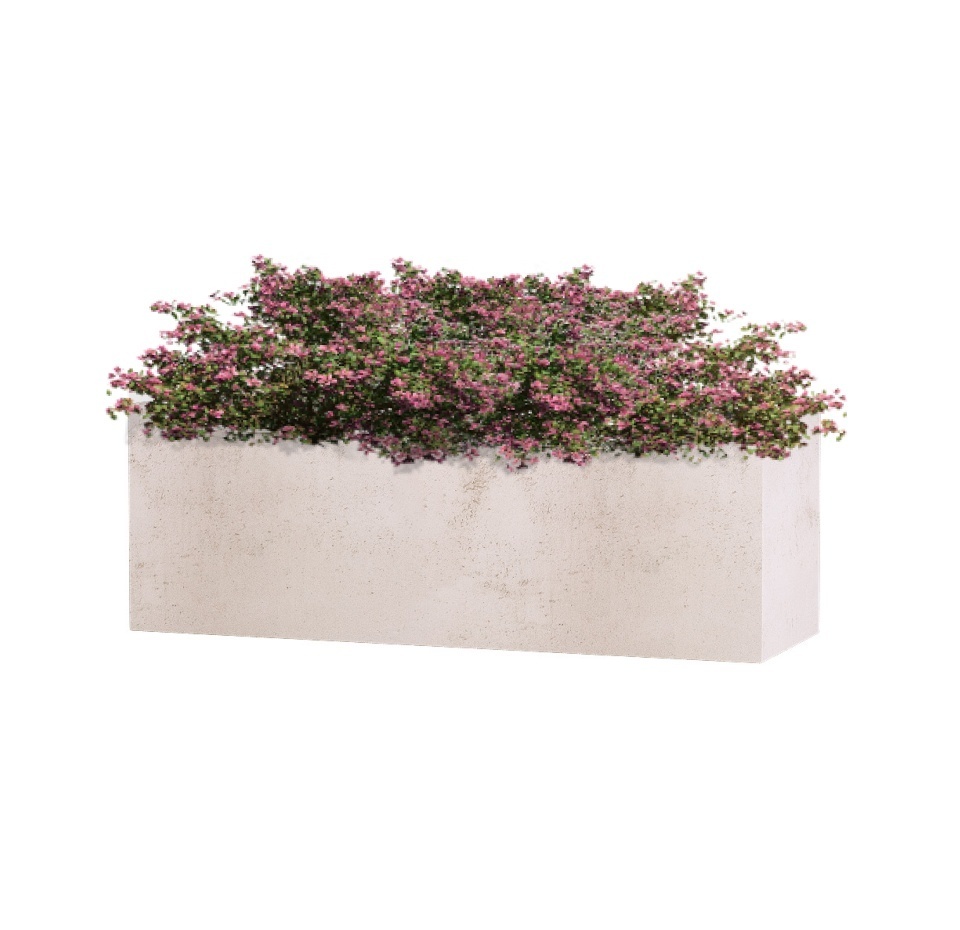 Кашпо CONCRETIKA BALCONY CONCRETE WHITE 60x20x20
