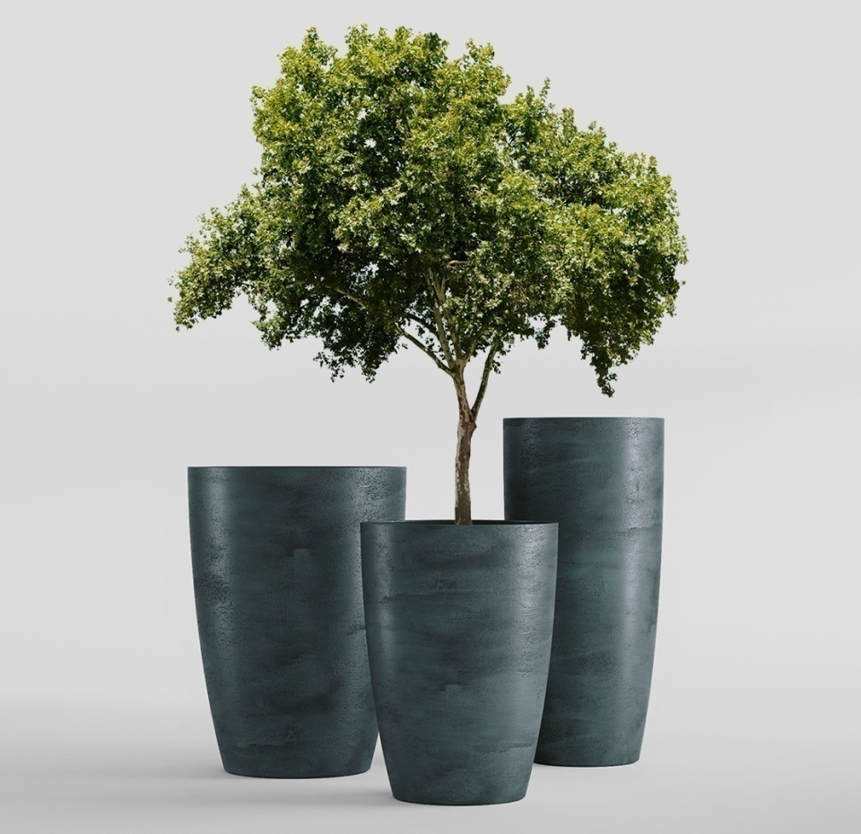 Кашпо CONCRETIKA CONUS OCEAN GREEN D41H57