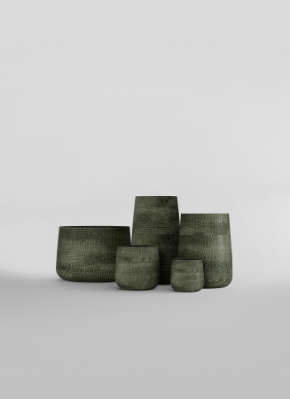 Кашпо CONCRETIKA CONE CAYMAN GREEN D24H26