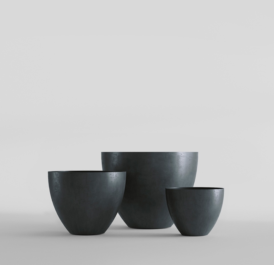 Кашпо CONCRETIKA UPON ANTHRACITE D85H75
