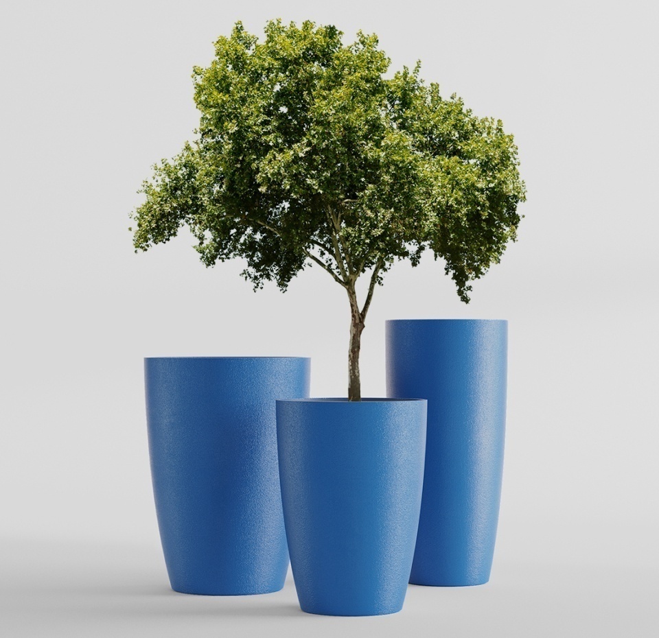 Кашпо CONCRETIKA CONUS DARK BLUE D48H60