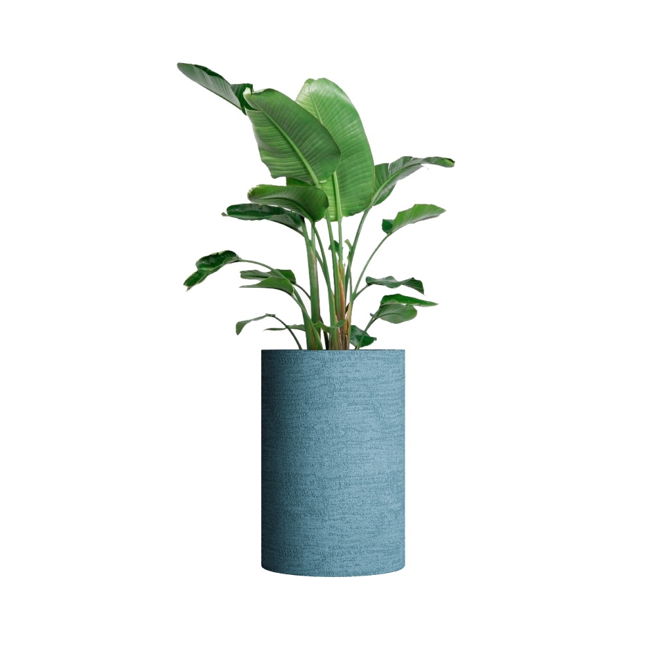 Кашпо CONCRETIKA CYLINDER EROSIA BLUE D60H90