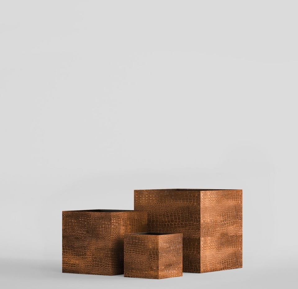 Кашпо CONCRETIKA CUBE CAYMAN BROWN 80x80x80