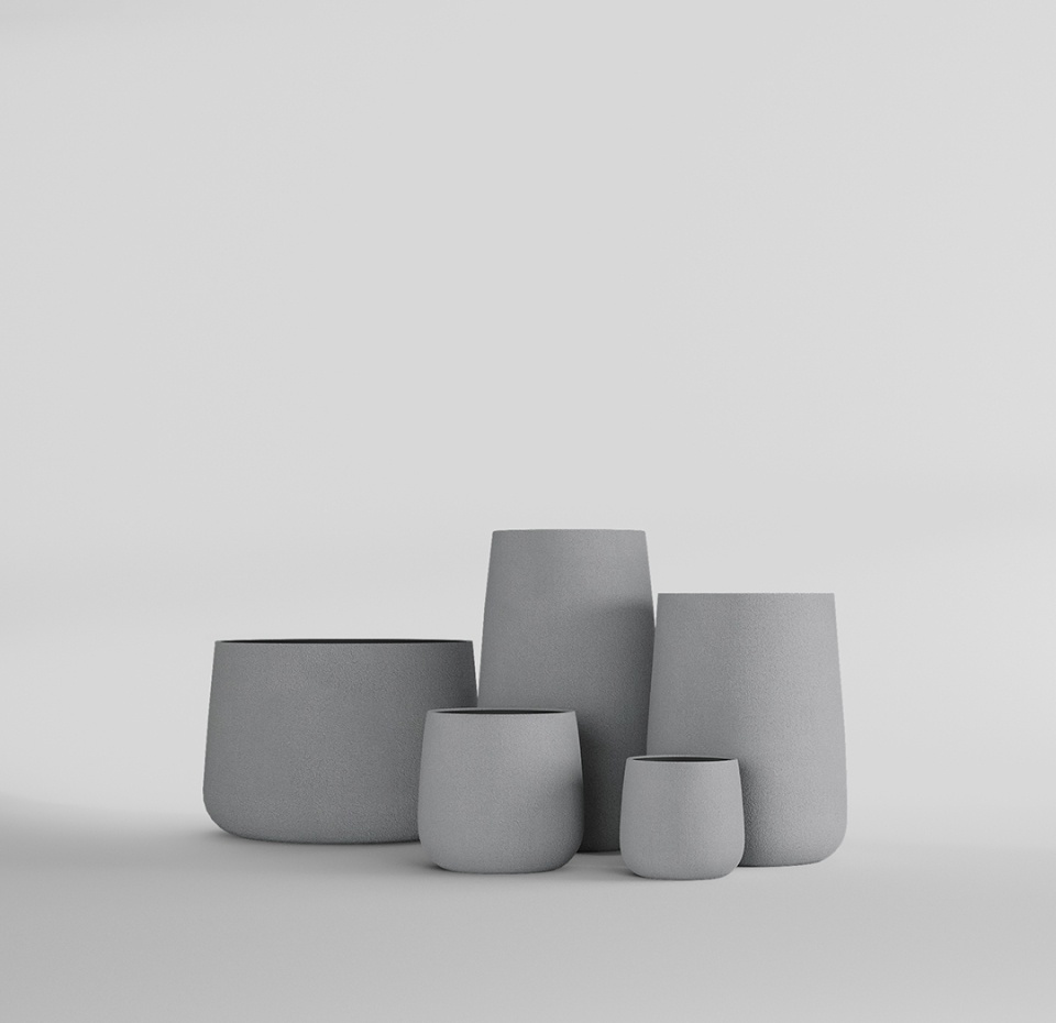 Кашпо CONCRETIKA CONE LONDON GREY D36H75