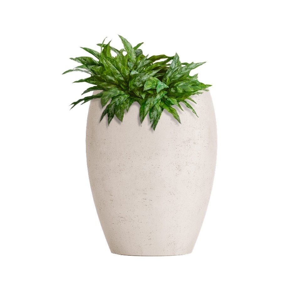 Кашпо CONCRETIKA OVAL CONCRETE WHITE D30H41