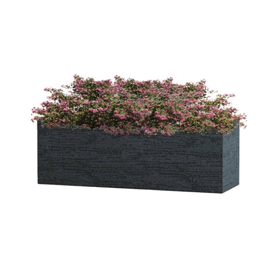 Кашпо CONCRETIKA BALCONY EROSIA BLACK 60x20x20